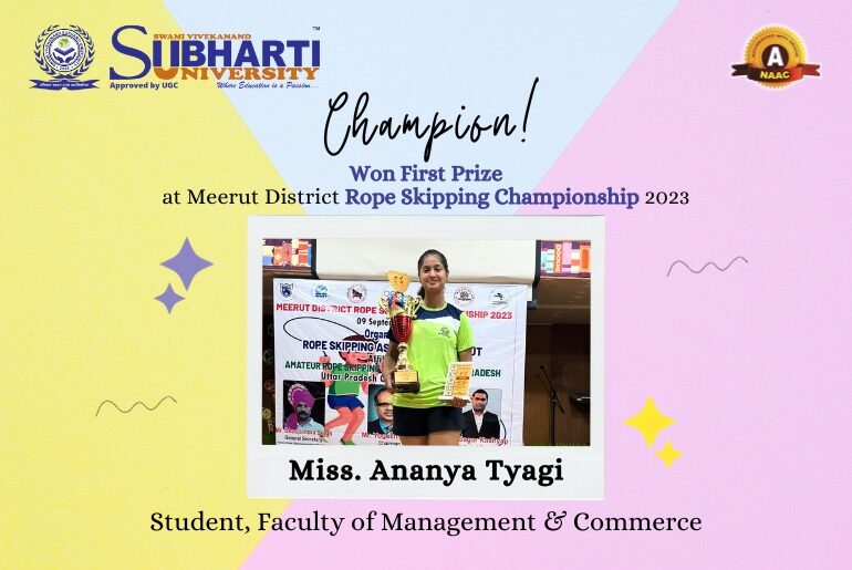 Winner at Meerut District Rope Skipping Championship 2023