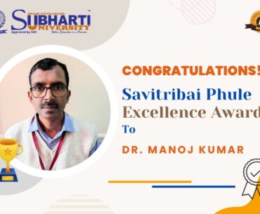 Savitribai Phule Excellence Award to Dr. Manoj Kumar