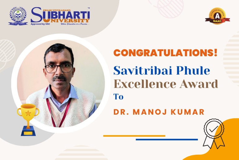Savitribai Phule Excellence Award to Dr. Manoj Kumar