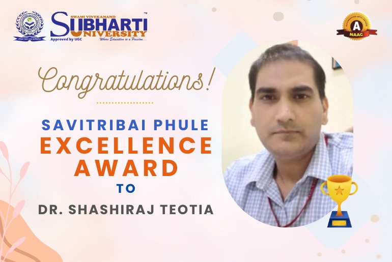 Savitribai Phule Excellence Award to Dr. Shashiraj Teotia