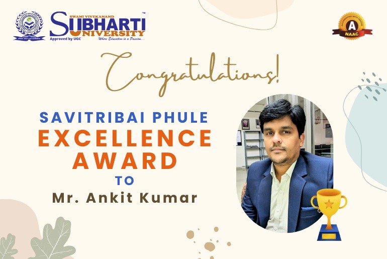 Savitribai Phule Excellence Award to Mr. Ankit Kumar