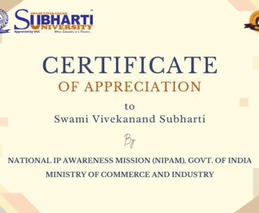 Certificate of Appreciation by NIPAM