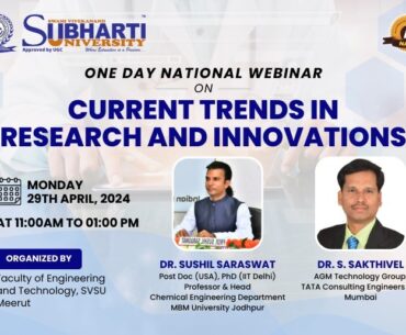 One Day National Webinar On Current Trends in Research and Innovations