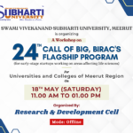 A Workshop on “24th Call of Big, BIRAC'S Flagship Program”
