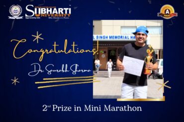 2nd prize in Mini Marathon to Dr. Saurabh Sharma