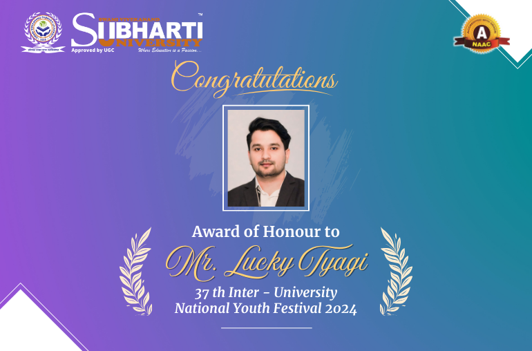 Award of Honour in 37th Inter-University National Youth Festival 2024
