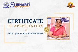 Certificate of Appreciation to Prof. (Dr.) Geeta Parwanda