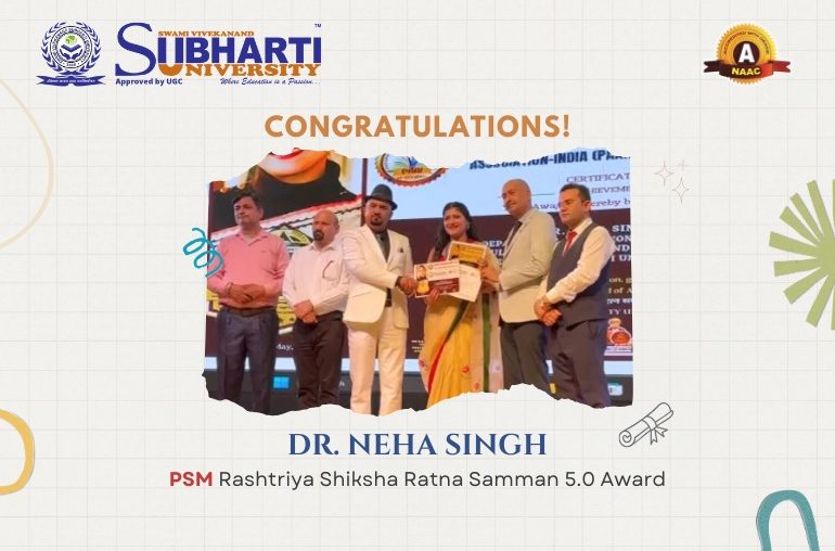 Dr. Neha Singh Honoured with PSM Rashtriya Shiksha Ratna Samman 5.0 Award