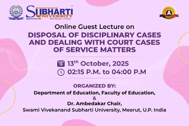 Disposal of Disciplinary Cases and Dealing with Court Cases of Service Matters