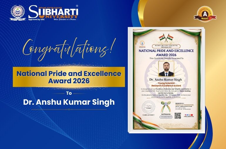 National Pride and Excellence Award to Dr. Anshu Kumar Singh