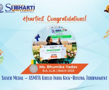Ms. Bhumika Yadav Wins Silver Medal at ASMITA Khelo India Kick-Boxing Championship